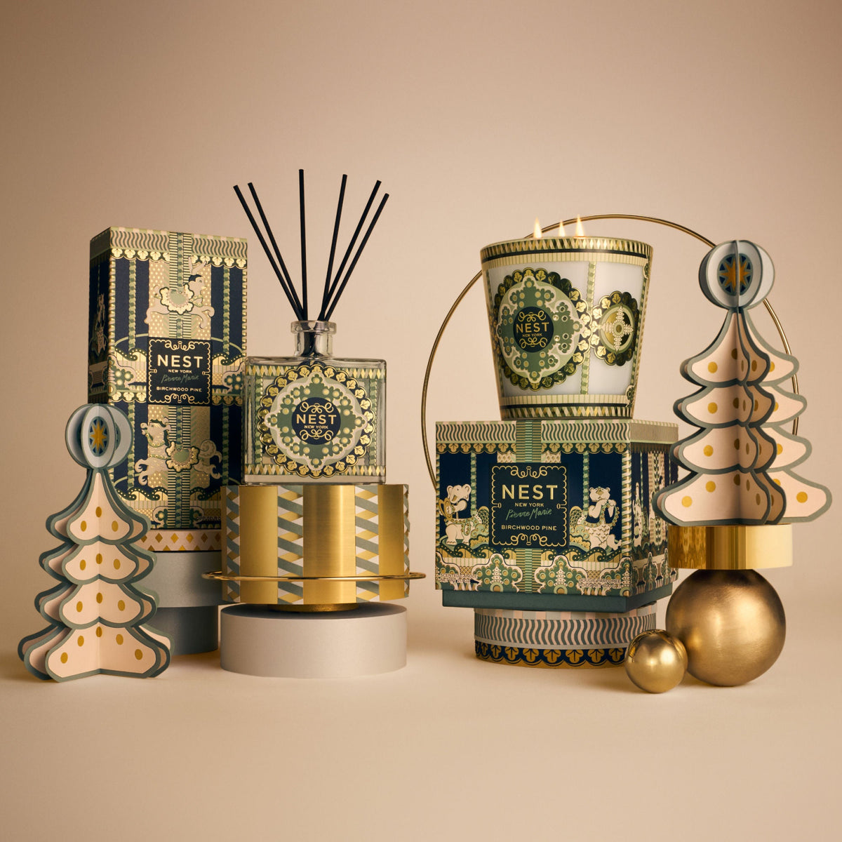 Nest New York x Pierre Marie Birchwood Pine 3-Wick Candle (Limited Edition)