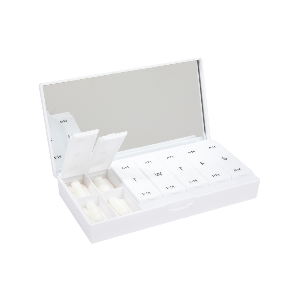 White AM/PM Pill Box