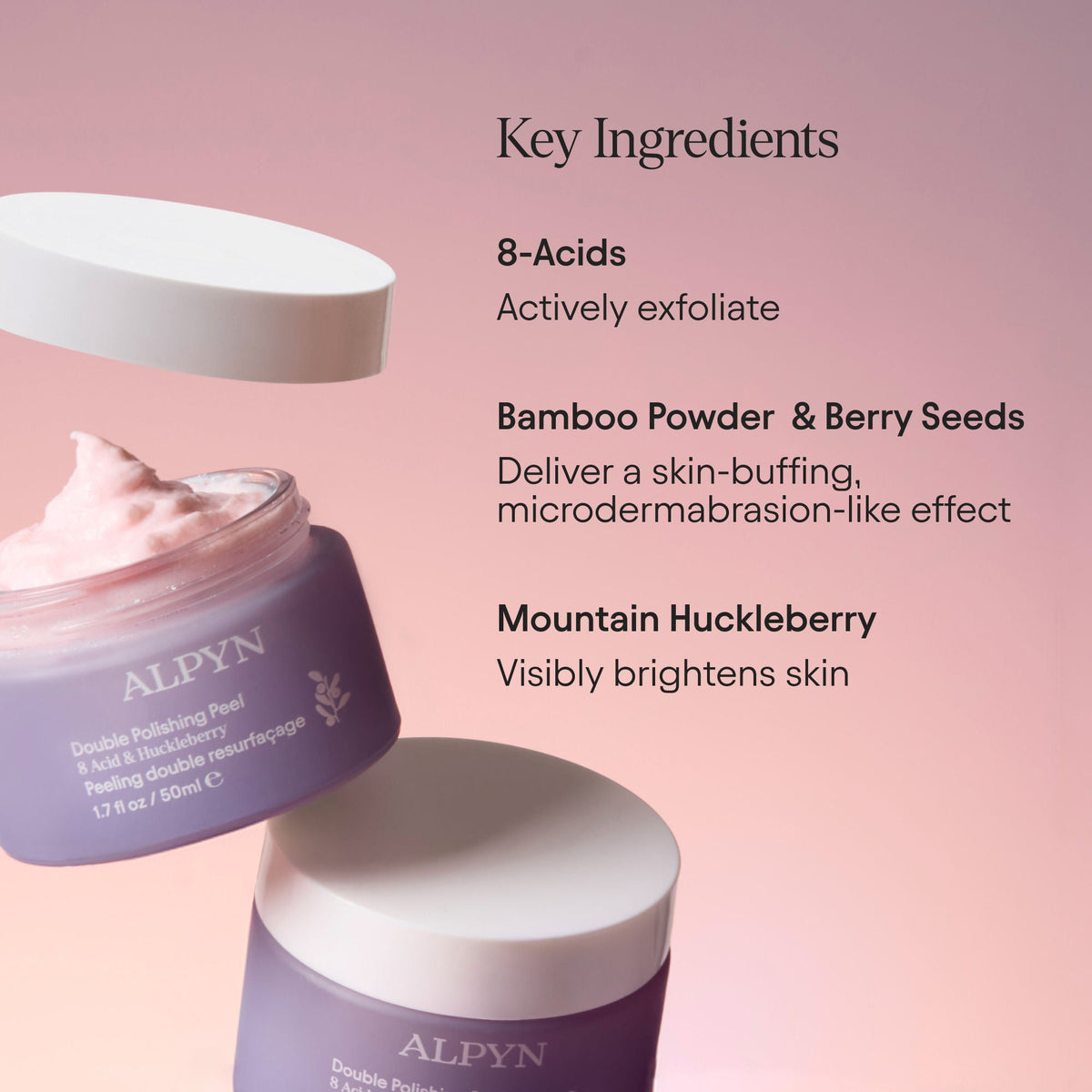 Polishing Peel and Brightening Face Mask with 8 Acids and Huckleberry