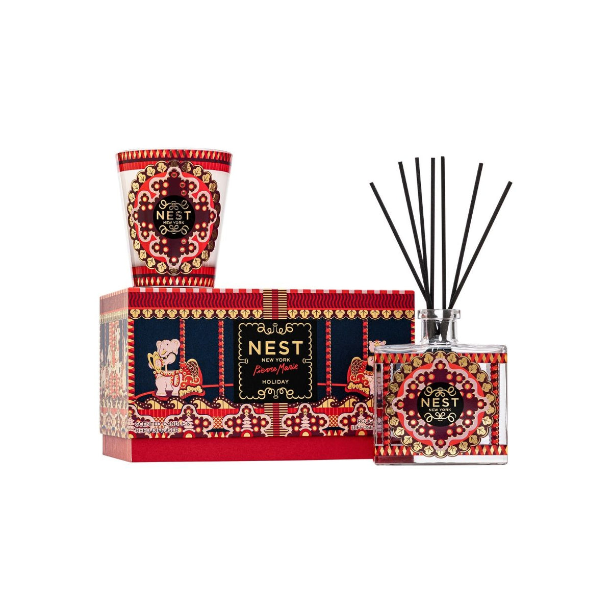 Nest New York x Pierre Marie Holiday Classic Candle Reed Diffuser Duo (Limited Edition)